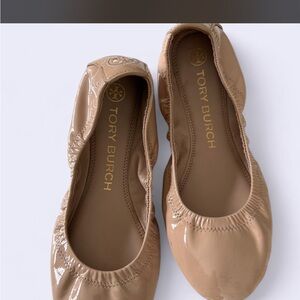 Tory Burch Nude Patent Ballet Flats